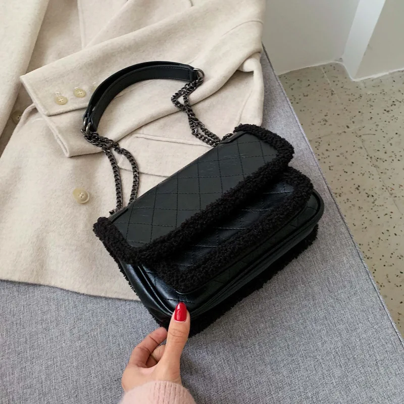 

Autumn And Winter Bag Women's 2020 New Style Textured Graceful Chain Shoulder Bag Korean-style Western Style Embroidery Shoulder