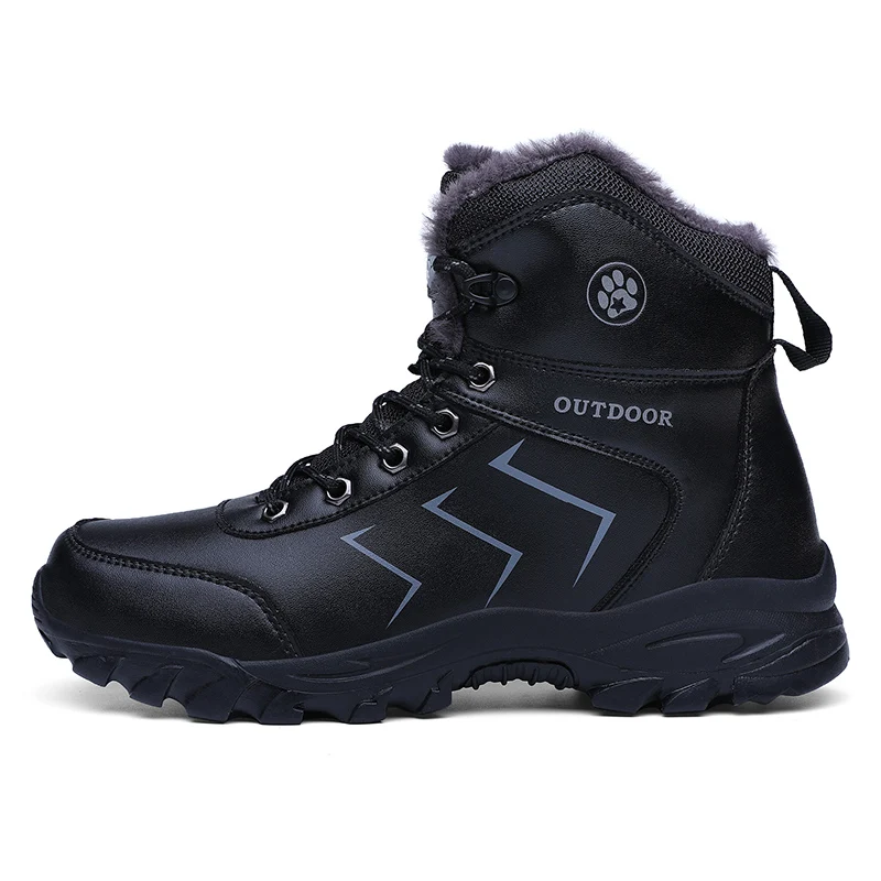 

men's boots winter thick plush men's snow boots shoes winter warm non-slip shoes fashion ankle boots men's Botas Hombre 717