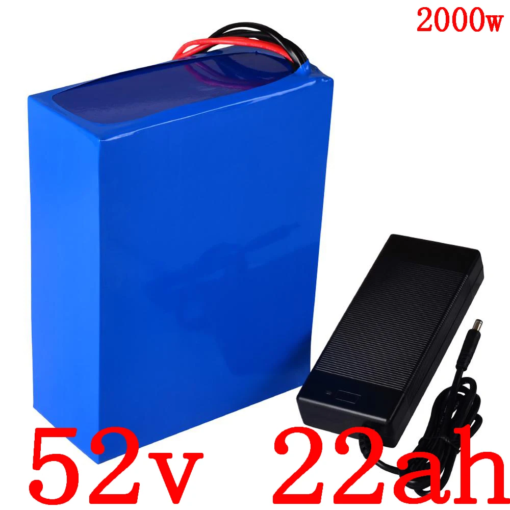 Sale 52V 1000W 1500W 2000W ebike battery 52V 22AH Lithium battery 52V 22AH electric bike battery with 50A BMS and 5A charger free tax 0