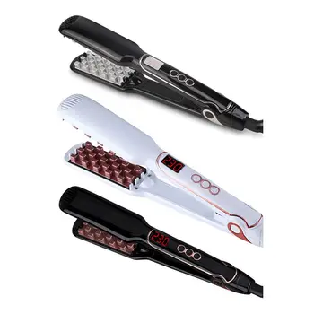 

LED Display Electric Hair Straightener Brush Comb 2 in 1 Fluffy Hair Straight Volumizing Spray Hair Care Tools X7YB