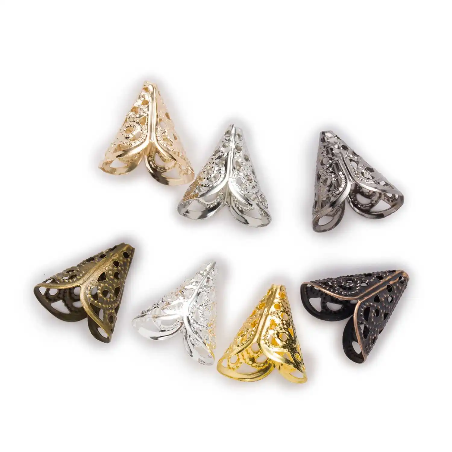 

50 Piece 7 Colors Morning Glory Beads Cups Bulk End Spacer Charms Bead Caps Connectors Findings Accessories Jewelry Making 16mm