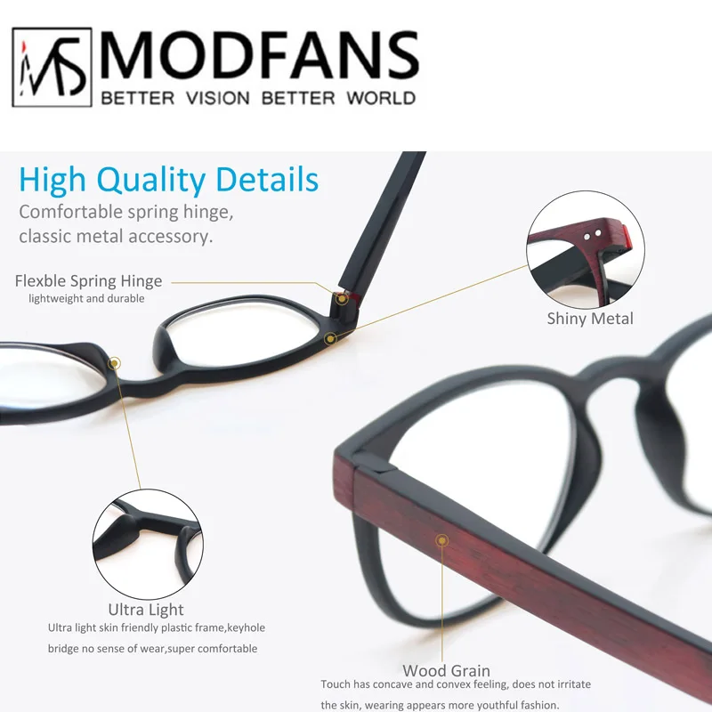 Stylish Wood-Look Frame Reading Sunglasses with Lightweight Spring Hinges