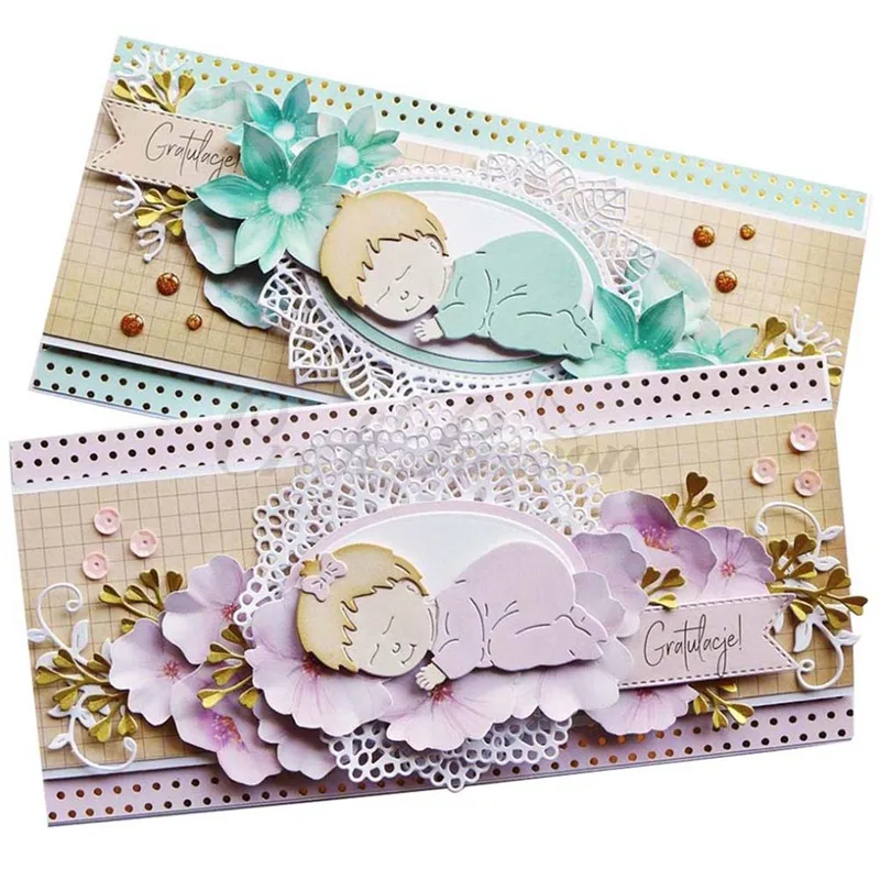 New Sleeping Baby Metal Cutting Dies Craft Stamps Die Cut Embossing Card Making Stencil Frame