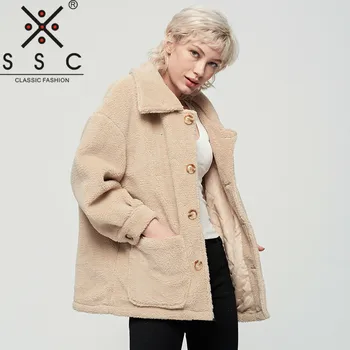 

Autumn Winter Fleece Jacket Woman Warm Cashmere Parka Women Wool Coat Lapel Leisure Short Jackets Female Long Sleeve Camel Coat