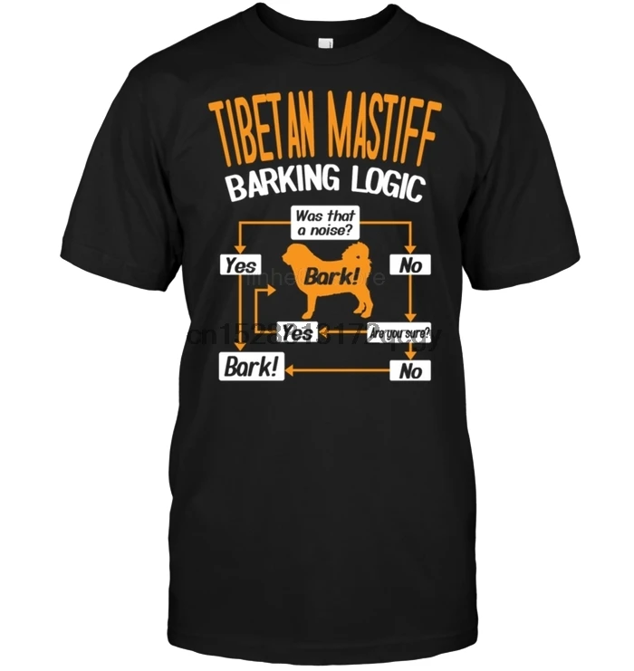 

Brand Tibetan Mastiff Barking Logic 2020 Summer Men Short Sleeve T-Shirt