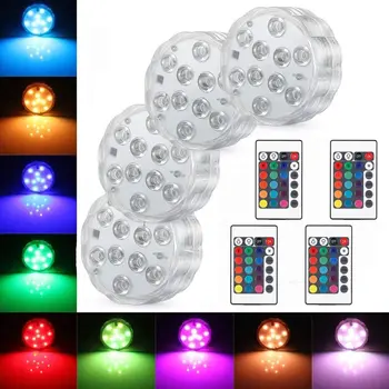 

LED Lights Waterproof Remote Control Lights Battery Operated for Hookah Set Pond Pool Fountain Aquarium Vase Home Decoration