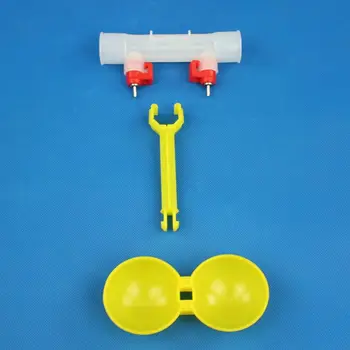 

10 pcs Chicken drinking fountain Double Hanging Cup Ball nipple drinkers 25cm Chicken equipment wholesale Quail feeders LX9C