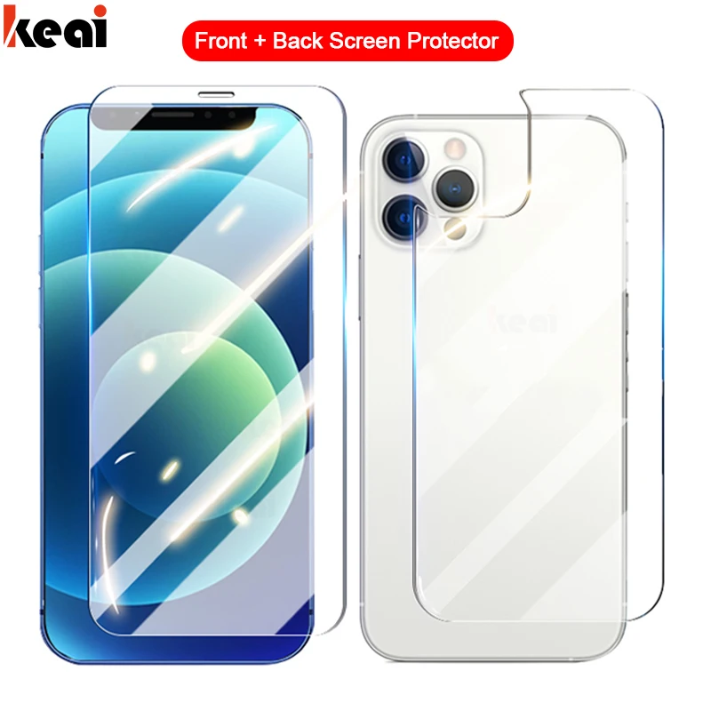 Front & Back Full Cover For iPhone 11 12 Pro MAX mini Screen Protector Film X XR XS MAX Back Tempered Glass 7 8 6S Plus SE 2020 afbeelding