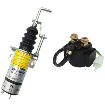 

1502-12C7U2B2S1 SA-3405T 366-07197 2 PINS 12V Stop Solenoid Valve-Sinocmp Cut Off Solenoid with Starter Solenoid Relay