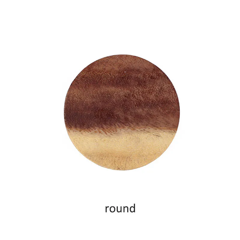 round Нескользящий деревянный коврик для чашки с защитой от обжига, кухонные подставки в ретро-скандинавском стиле, домашний декор, водонепроницаемый коврик для стола - Цвет: round