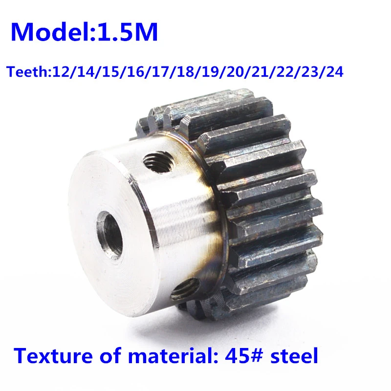 1.5 módulo 30T 45# acero engranajes cilíndricos con PASO MOTOR PIÑÓN con tornillos de ajuste