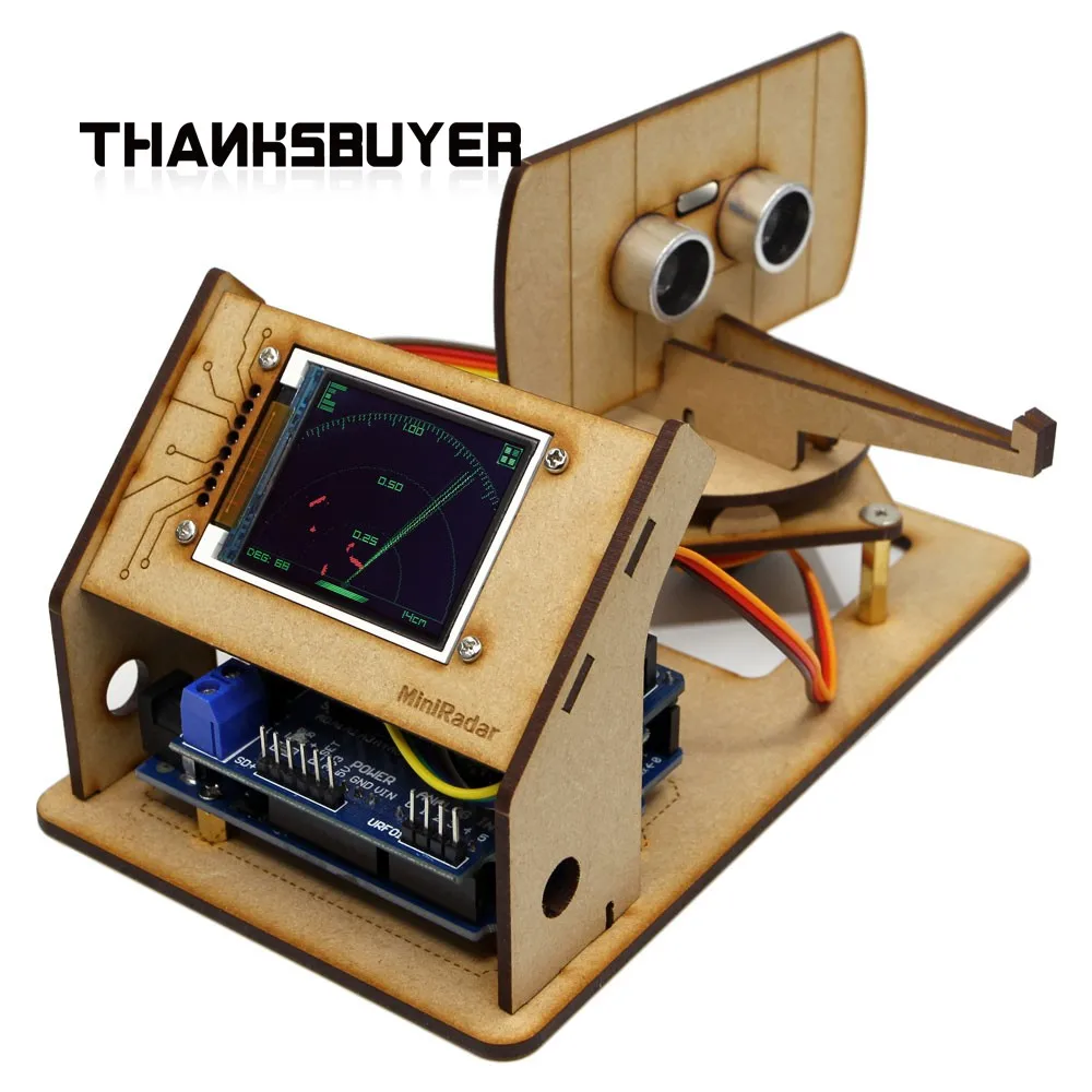 For-Arduino-Mini-Radar-Detection-Robot-With-Ultrasonic-Radar-Tft-Lcd ...