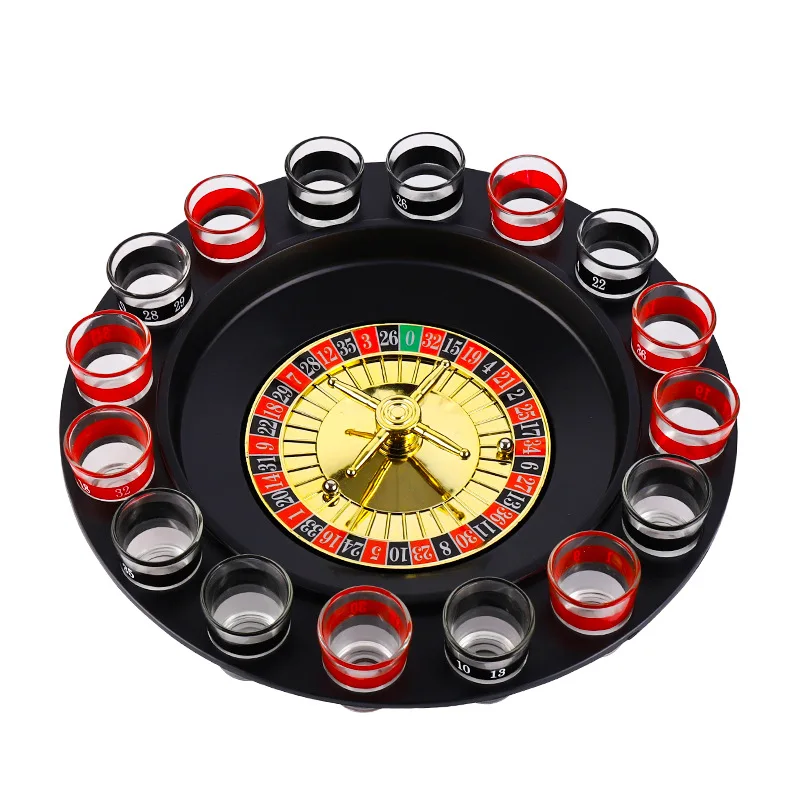 Bar Funny Tools Russia Turntable Shot Glass Drinking Game 16 Shot Glasses Set Swivel Plate