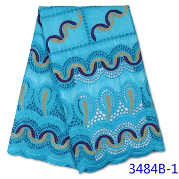 

New Arrival African Lace Fabric Nigerian French Lace Fabric High Quality With Stone Bazin Riche Fabric For Women Party GD3484B-1