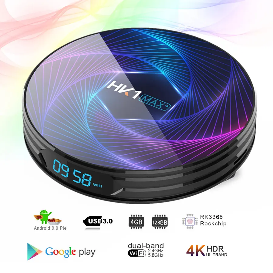 

Android Tv Box 2019 Hk1 Max Plus Rk3368 Octa Core Android 9.0 Smart Tv-Box 4gb 128gb Youtube Netflix 4k H.265 Hk1max Set Top Box