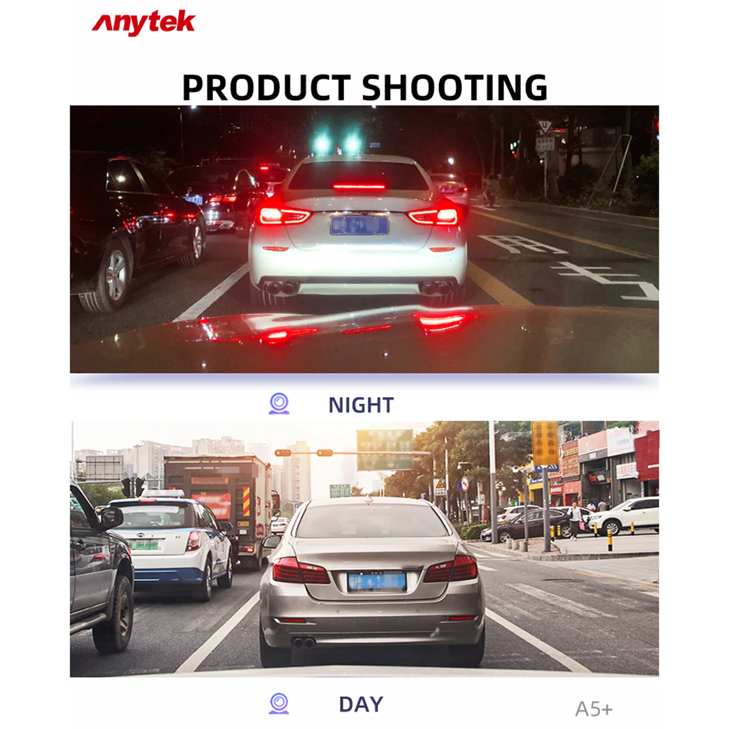 Anytek A5+ 4,5 ''Full HD 1920*1080P ips экран Автомобильный видеорегистратор Камера Автомобиль камера для приборной панели Передняя и зеркало заднего вида циклическая запись g-сенсор