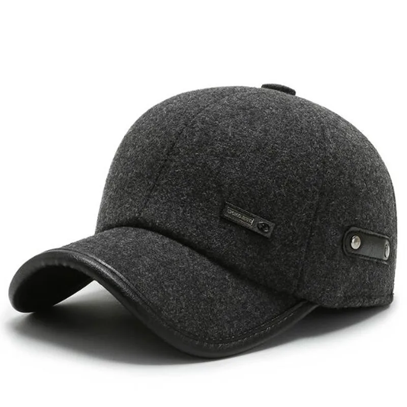 

2020 Winter Men's Baseball Cap Earmuffs Hats Thermal Cold-proof Sports Caps For Men New Adjustable Size Dad's Ear Protection Hat