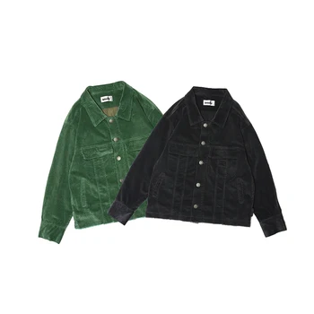 

Corduroy Solid Color Mens Jacket Winter Green Black Loose Casual Windbreaker Bomber Jacket Chaqueta Hombre Harajuku Coat