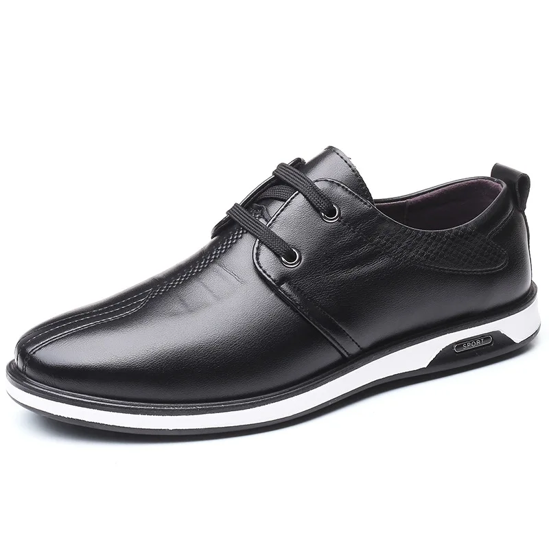 New Style Autumn Bright Surface Pointed-Toe Men England Casual Small Leather Shoes Lace-up 9566 Enterprise Business