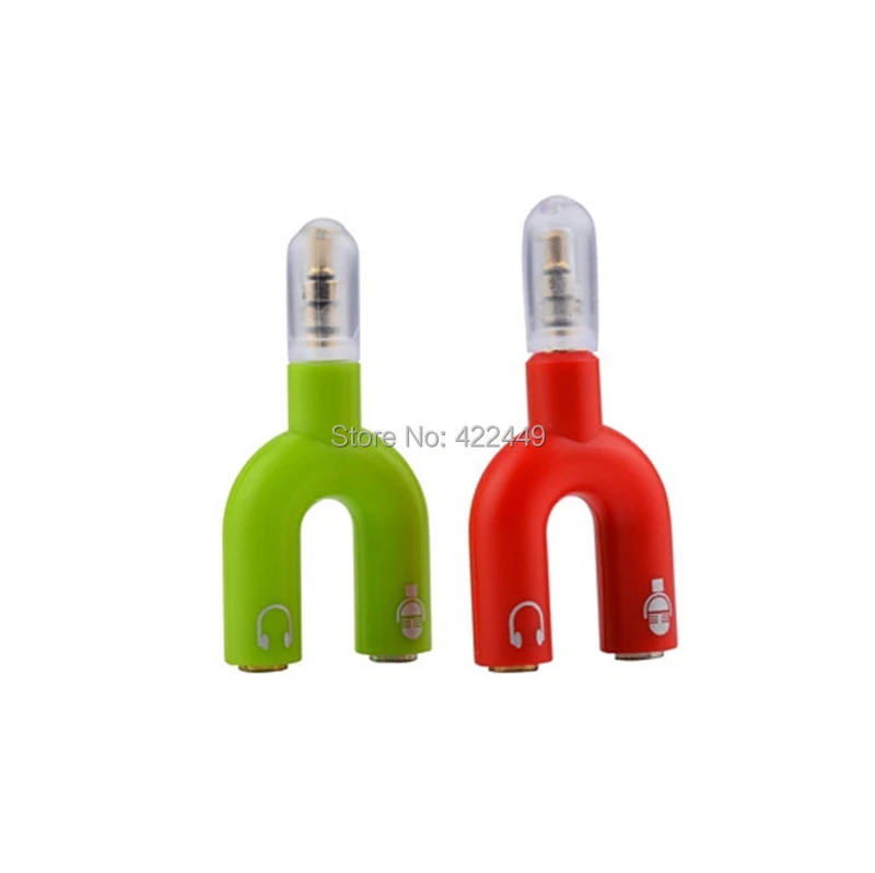 500pcs 3 5mm Audio Jack Extension Earphone Headphone Audio Splitter 1 Male to 2 Female Adapter Converter Connector Accessories