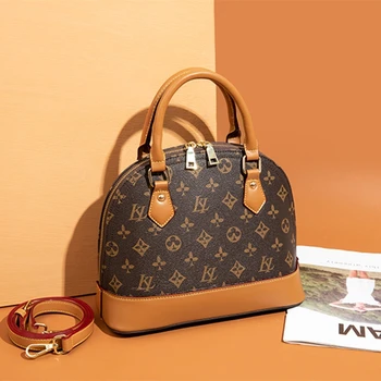 

2020 New Fashion Printed Women Shell Bag Large Capacity Ladies Shoulder Messenger Bag Cow Leather Female Handbags Luis Vouitton