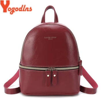

Yogodlns New Designer Fashion Women Backpack Mini Soft Touch Multi-Function Small Rucksack Female Ladies Shoulder Bag Girl Purse
