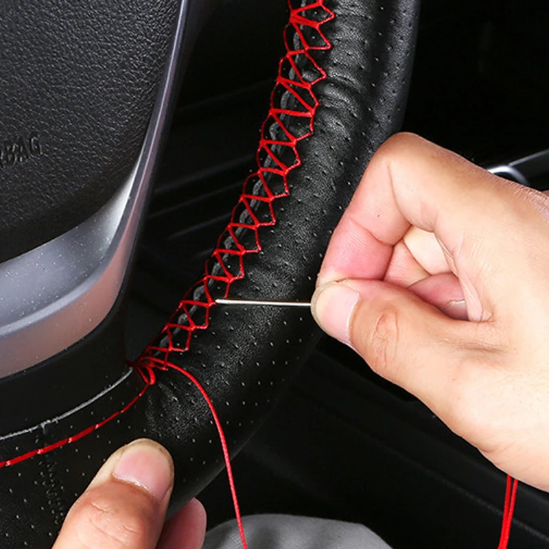 Car Styling Steering Wheel Braid Cover for Hyundai Solaris 2 Elantra i30 i35 i40 Tucson Kona 2015 2016 2017 2018 | Автомобили и