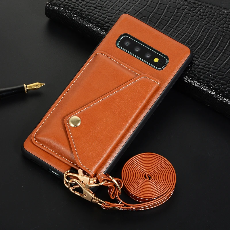 Роскошный кожаный чехол для Samsung S10E S10 S9 Plus Note 9 бумажник телефона Galaxy ремешок на