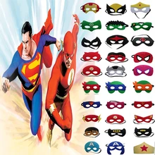 10 шт., маскарадные маски Супермена, Бэтмена, Человека-паука для Хэллоуина, рождественской вечеринки, Детский костюм супергероя на день рождения