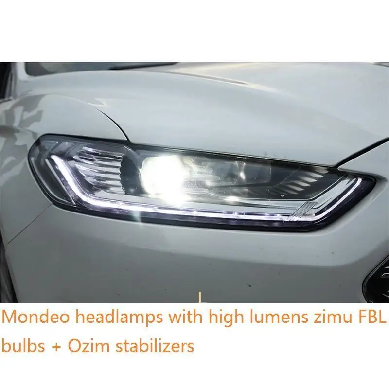 Внешний стиль Luces Para Авто Лампа Cob Led Drl дневные ходовые фары автомобильные огни в сборе 17 18 для Ford Mondeo - Цвет: MODEL Q