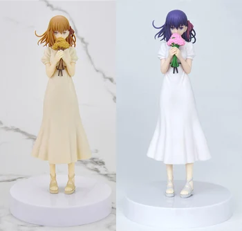 

16cm Japanese anime stay night Matou Sakura PVC action figure white/brown dress Matou Sakura collectible model toy adult gift