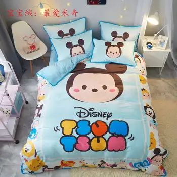 

Light Blue Tsum Tsum Comforters Bedding Sets Queen Size Bed Sheets for Boy's Home Decor Twin Duvet Covers 3D Coverlet Single Kid