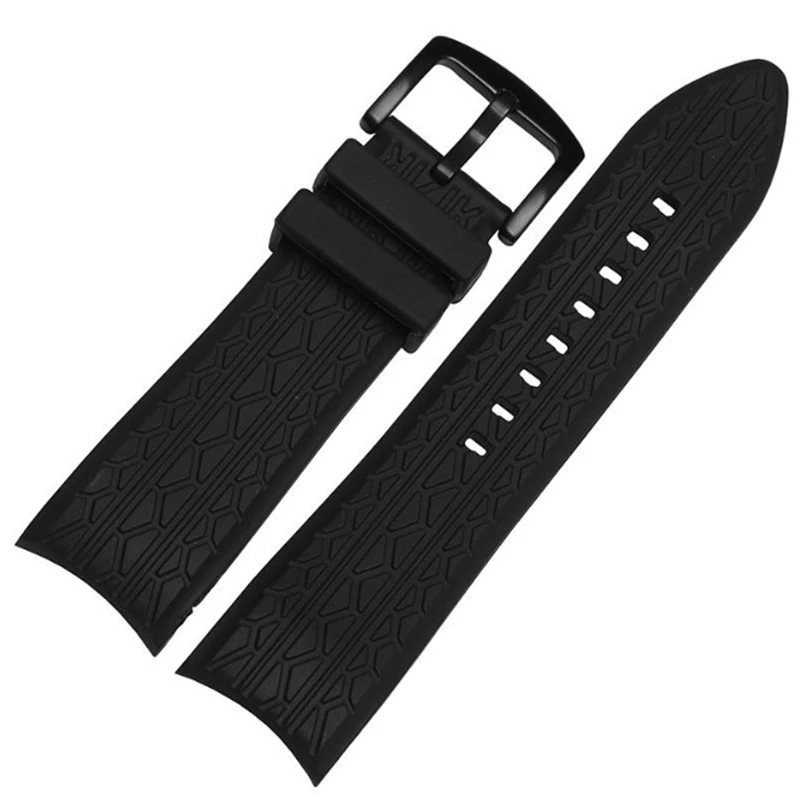 Высококачественный 24 мм черный силиконовый ремешок для браслета Porsche дизайн p6612 ремешок для часов Ремешки для наручных часов ремень браслет Сменный ремень - Цвет ремешка: Черный