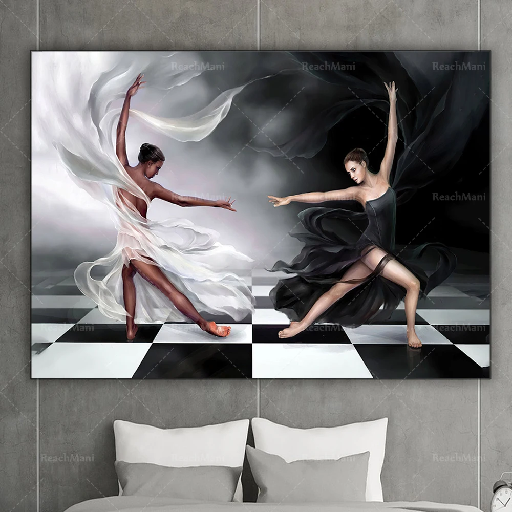 

Beautiful ballerina portrait art painting wall canvas art poster and printed wall art picture living room home decoration