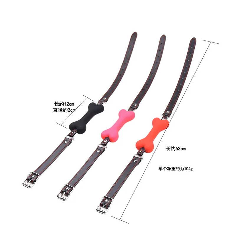 Sex Toys Party Erotic Bondage Products Dog Bone Ball Gag Leather Harness Mouth Silicone BDSM Plug