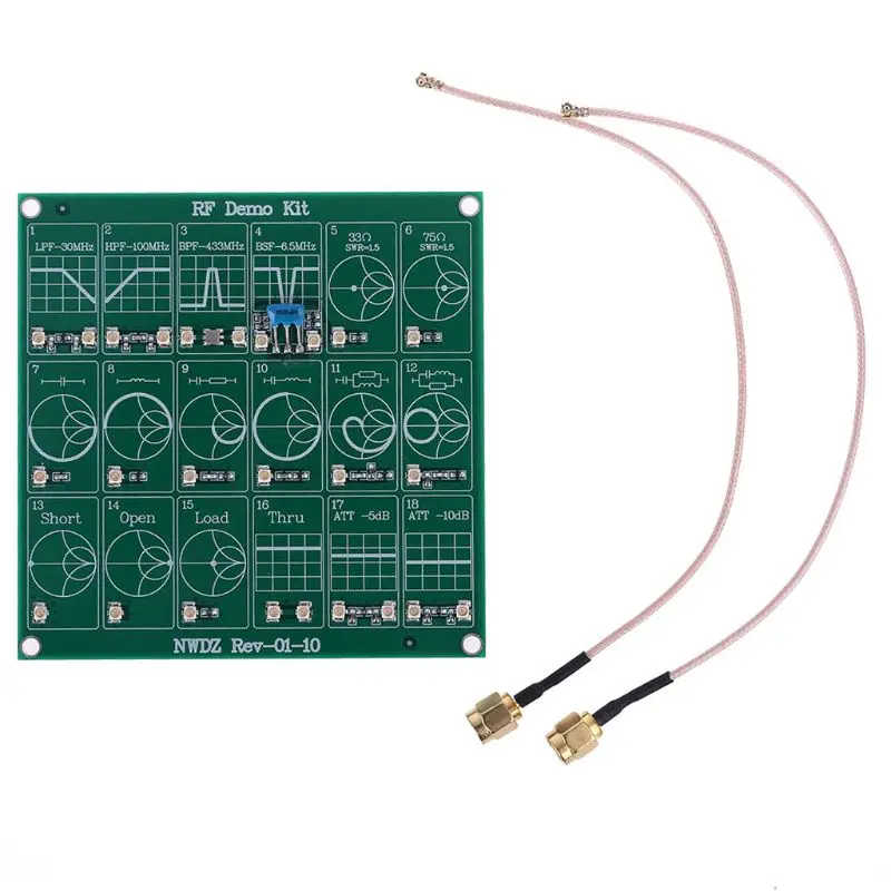 RF Demo Kit NanoVNA RF Test Board Vector Analyzer Web Testboard Filter Attenuator Module 2 UFL Patch Cord afbeelding