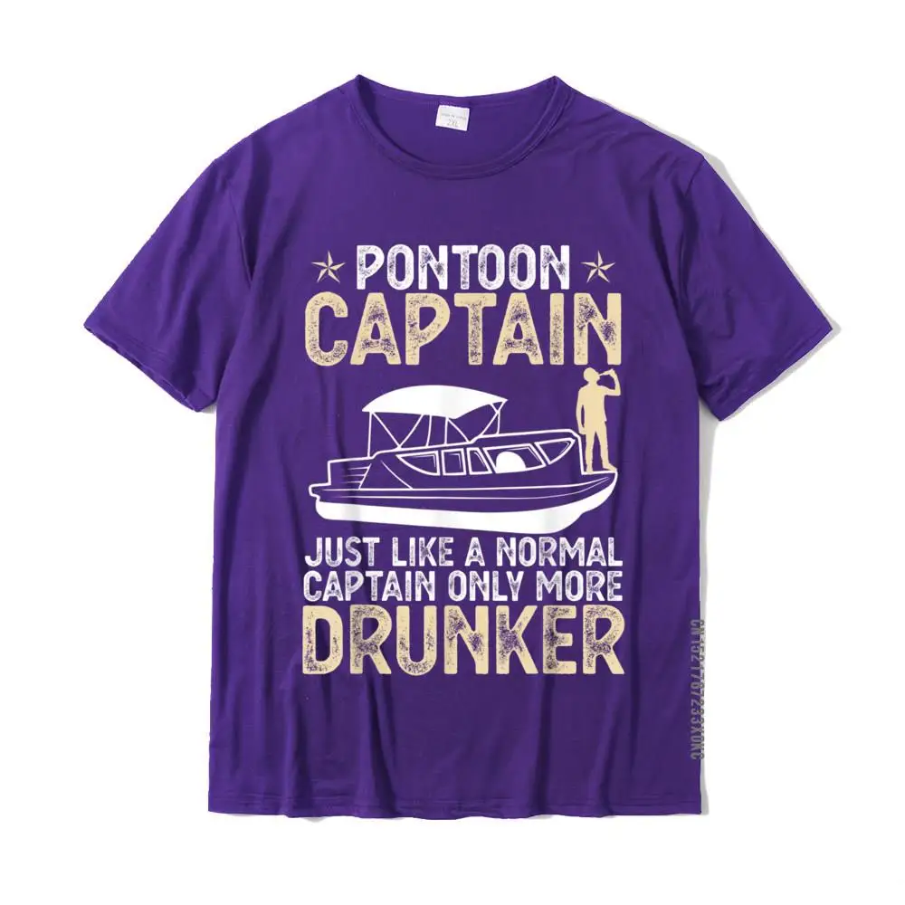 Design Normal Summer/Autumn All Cotton O-Neck Men Tees comfortable Sweatshirts Plain Short Sleeve T-shirts Free Shipping Funny Pontoon Captain Like Regular Captain only more Drunker T-Shirt__MZ21261 purple