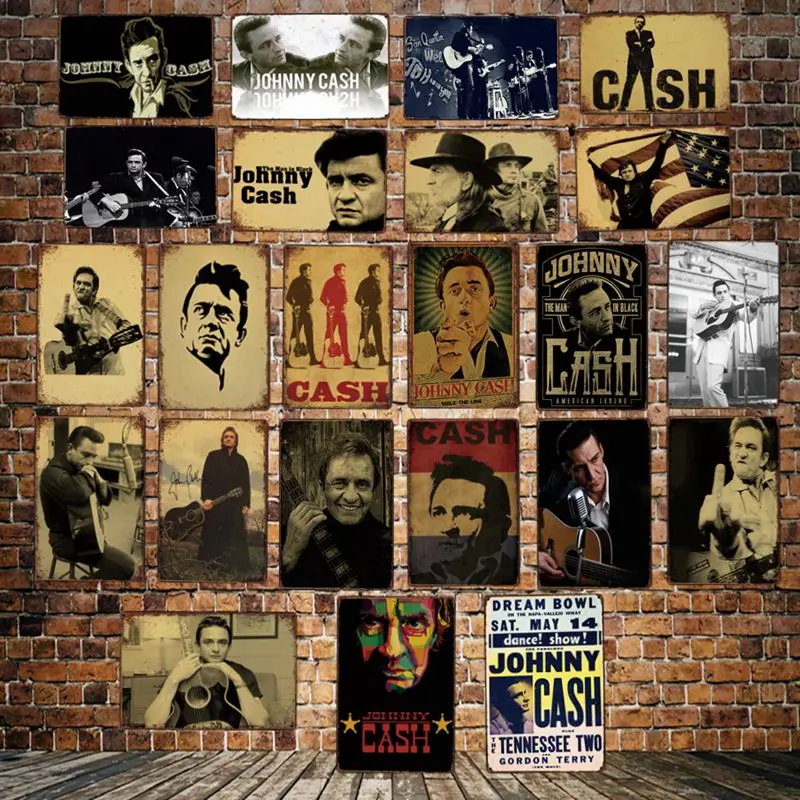 [DecorMan] JOHNNY CASH рок музыка металлические картины оловянные вывески на заказ Оптовая