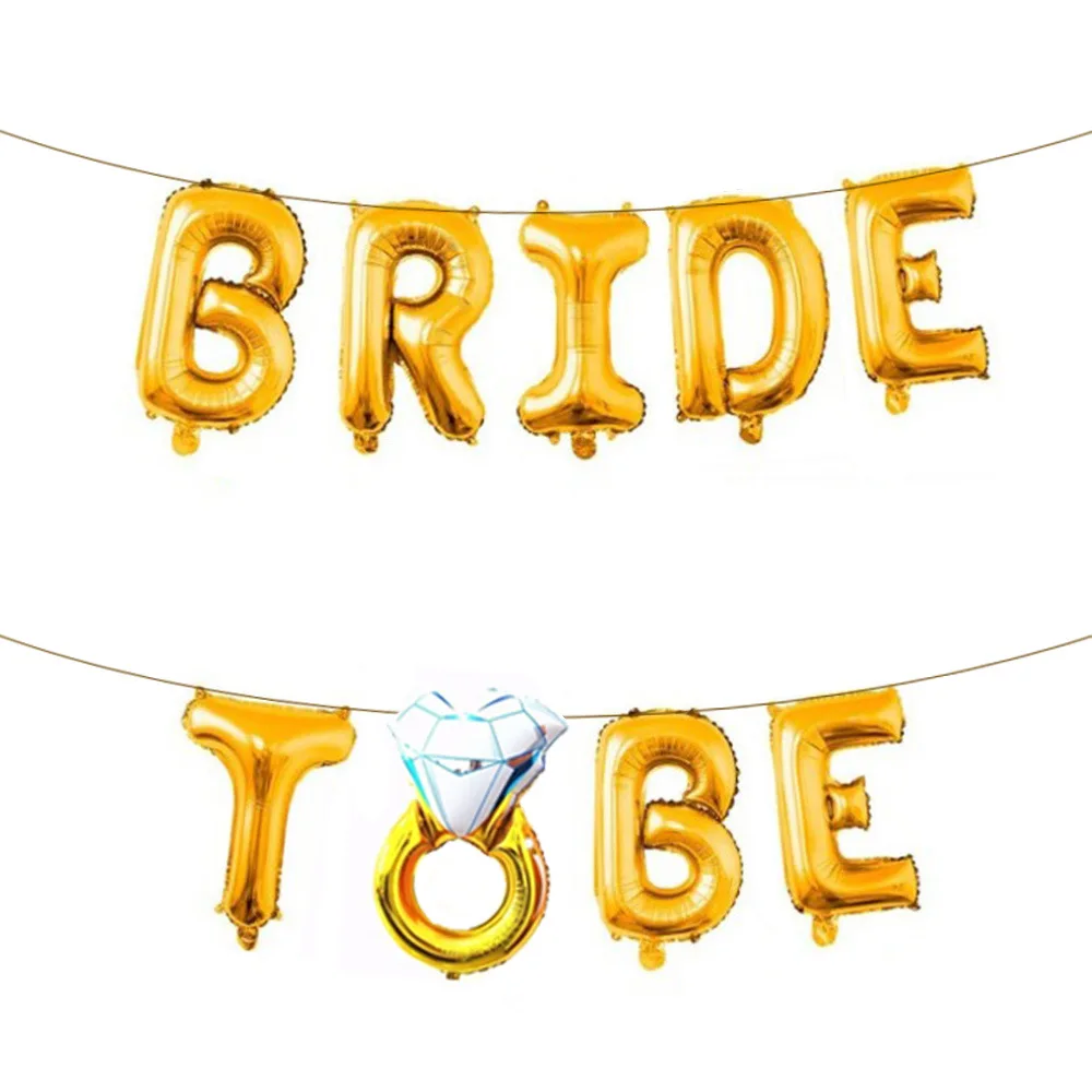 Лидер продаж, с надписью "Bride to Be" кольцо с бриллиантом набор воздушных шариков с свадьба брак Обручение праздничные украшения