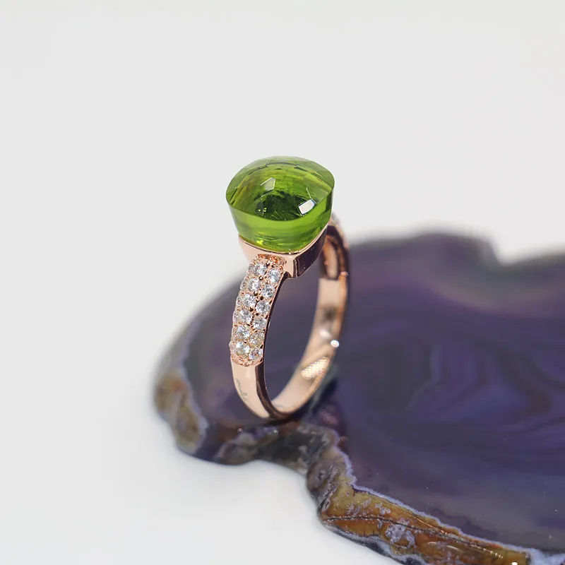 

2021 Fashion Candy Style Ring Of 4 Colours Choose Crystal With White Zircon Gold Plated Rings For Friends Best Festival Gift