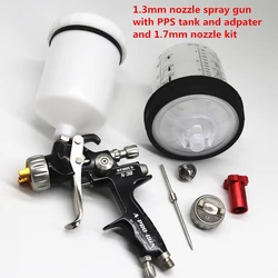Premium Spray Gun with Adjustable Nozzle and 600CC Mix Tank (1.3 and 1.7 pps)