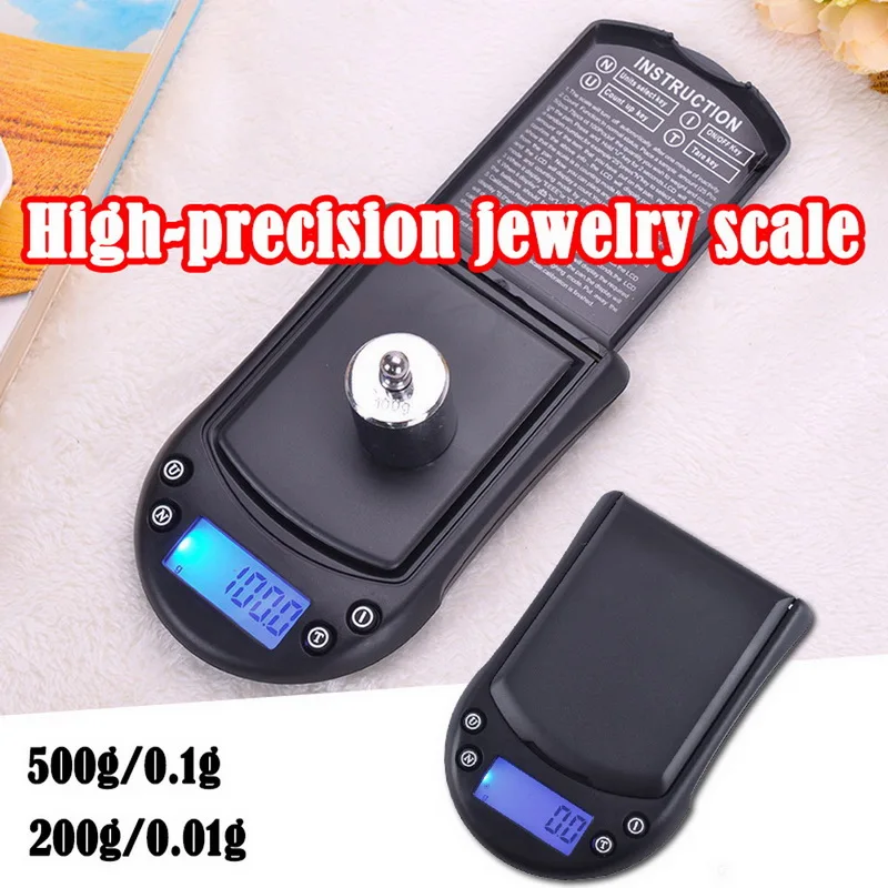 

New 500/200g 0.01g Pocket Digital Scale Precision Mini Jewelry Electronic Scales G/oz/ct/ozt Backlight Weight Balance