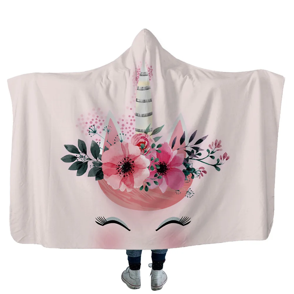 Unicorn-Hooded-Blanket-Super-Soft-Back-to-School-Blanket-with-Cap-Warm-Blanket-For-Couch-Throw (3)