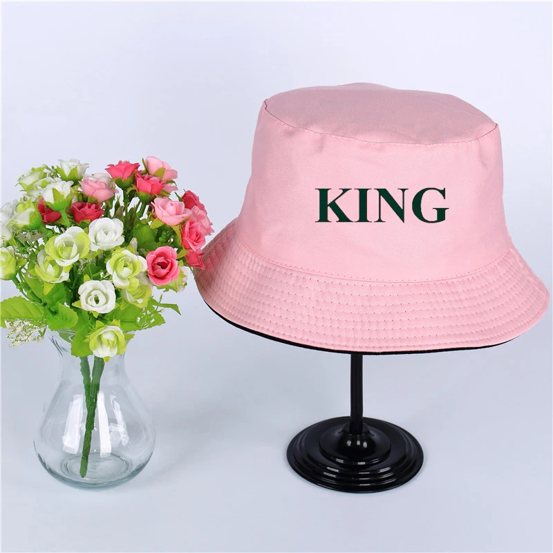 Королева Король логотип летняя шляпа Женская Мужская Панама, шляпа-Панама Королева Король логотип дизайн плоский солнцезащитный козырек рыбалка, рыбак шляпа