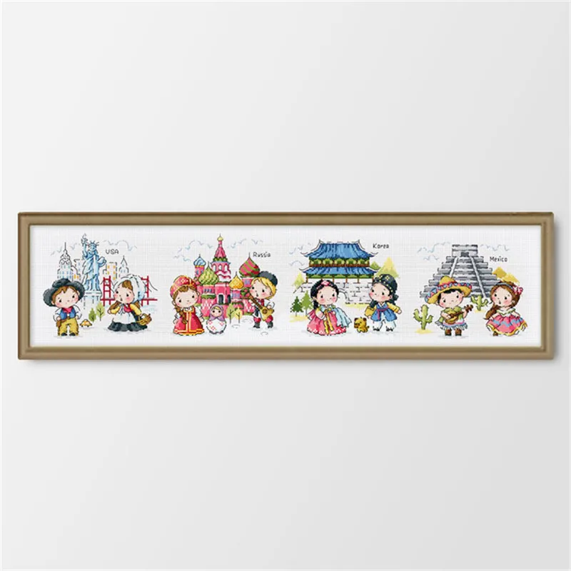 G140 Cross Stitch Kits Craft Packages Cotton Fabric Floss Counted Designs Needlework Embroidery Cross-Stitching cross stitch kits