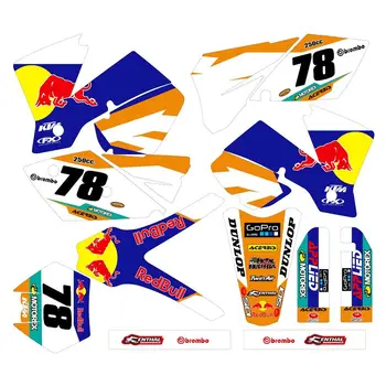 

For KTM SX 125 250 New Full Graphics Decals Stickers 3M Matte Custom Number For KTM SX 125 250 450 525 2003 2004