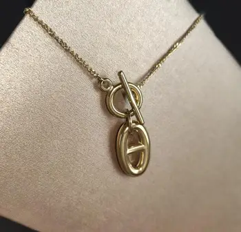 

Titanium steel simple front buckle wear geometric long necklace fashion chain