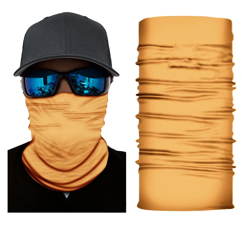 Solid color Multifunctional headscarf Tube Neck Shield Bandana Men Women  Mask Scarf Headband Cycling Fishing Balaclava