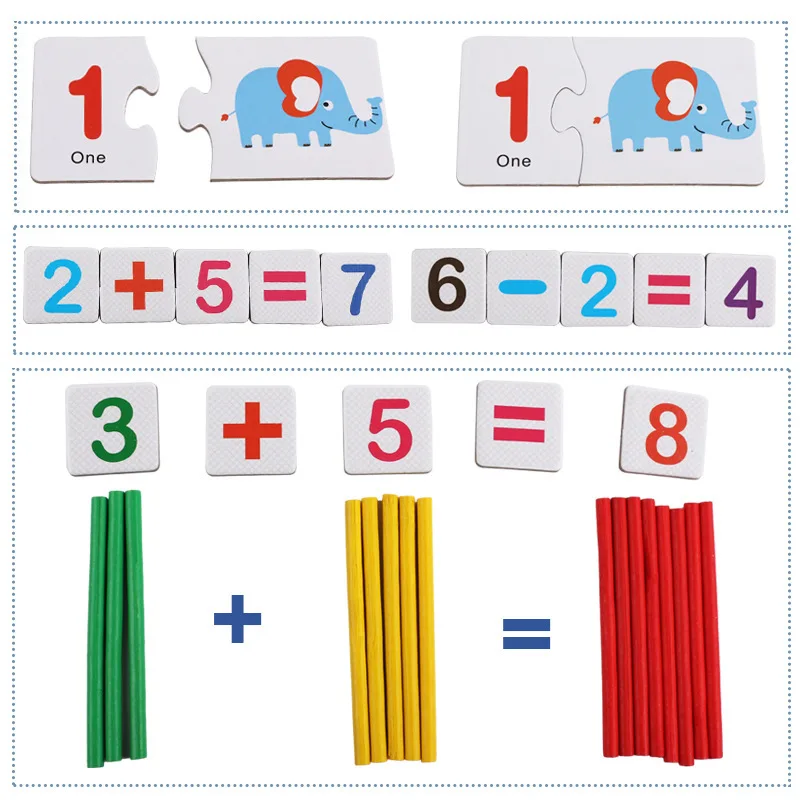 

Kindergarten Children Understanding with Numbers Matching Card Baby Educational Early Learning Toy Counting Sticks 3456-Year-Old