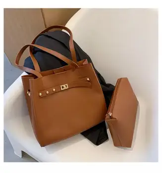 

Casual Large Capacity Women Shoulder Bags Fashion Solid Color Tote Bag For Women Big Composite Bag Women's Handbag And Purse New